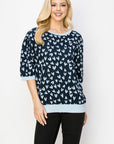 Syeda Stretch Knitted Sweater with Scattered Hearts