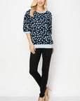 Syeda Stretch Knitted Sweater with Scattered Hearts