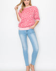 Syeda Stretch Knitted Sweater with Scattered Hearts