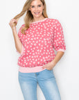 Syeda Stretch Knitted Sweater with Scattered Hearts