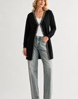 Syani Knitted Sweater Cardigan with Pearls