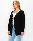 Syani Knitted Sweater Cardigan with Pearls