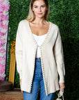 Syani Knitted Sweater Cardigan with Pearls