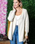 Syani Knitted Sweater Cardigan with Pearls