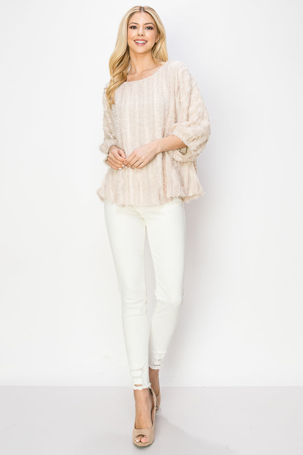 Winona Woven Feathered Top