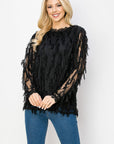 Whitney Woven Feathered Top