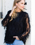 Whitney Woven Feathered Top