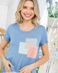 e Luna Color Block 3 Pocket Top