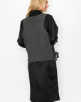 Whema Woven Shirt Dress with Detachable Sweater Knitted Vest