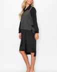 Whema Woven Shirt Dress with Detachable Sweater Knitted Vest