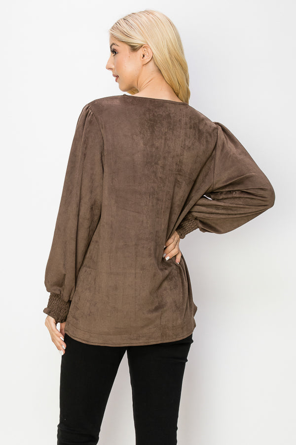 Alora Stretch Suede Top