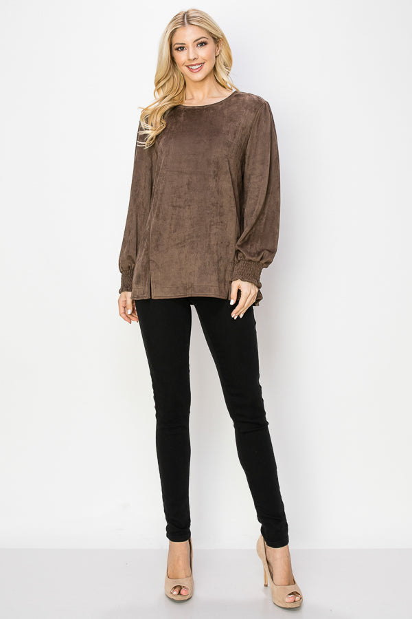 Alora Stretch Suede Top