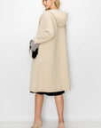 Stella Knitted Sweater Coat with Faux Fur Pockets