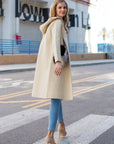 Stella Knitted Sweater Coat with Faux Fur Pockets