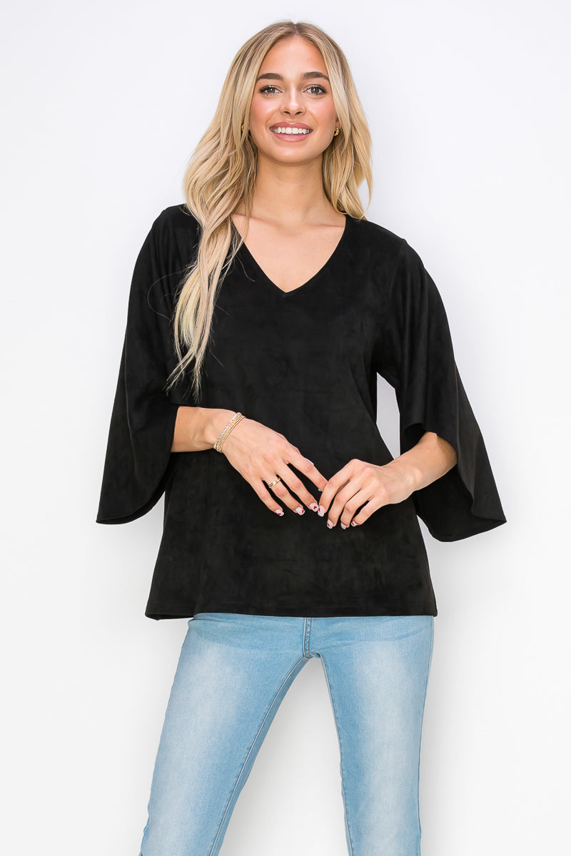 Aeris Stretch Suede Top