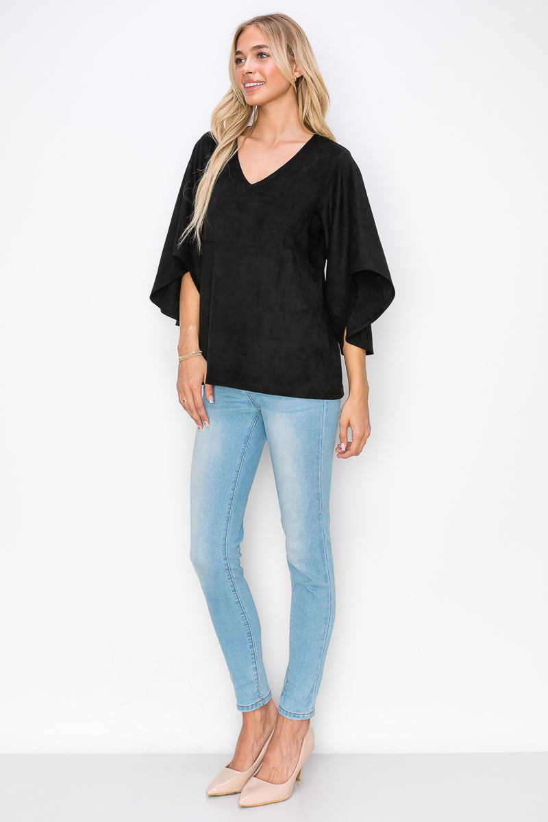 Aeris Stretch Suede Top