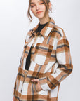 Love Tree Plaid Button Up Shacket