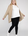 Eesome Plus Size Ribbed Knit Open Front Cardigan