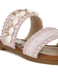 Shellfish Raffia Slip On Sandals