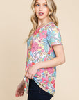 BOMBOM Floral Short Sleeve T-Shirt