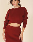 HYFVE Ribbed Knit Crop Top & Skirt Set