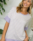 e Luna Striped Mix High Low Top