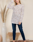 Celeste Full Size Drawstring Leopard Long Sleeve Hooded Blouse