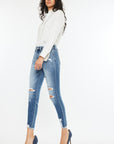 Kancan High Rise Frayed Ankle Skinny Jeans