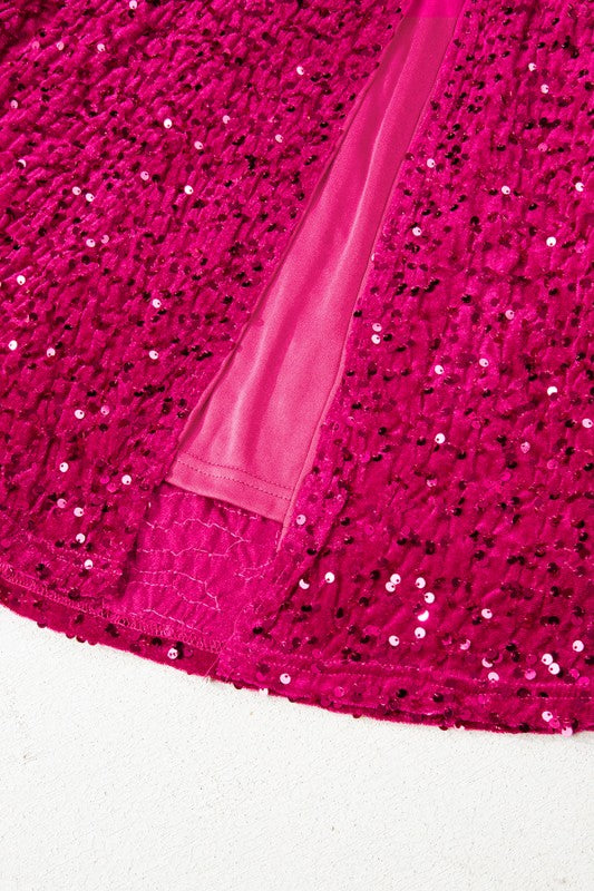 Sequin One Shoulder Thigh High Split Bodycon Gown