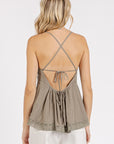 Mittoshop Crisscross Back Lace Detail V-Neck Cami