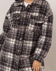 HYFVE Plaid Button Down Longline Shacket