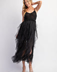 Lovely Tulle Midi Crochet Dress