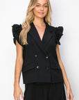 Julie Woven Ruffled Vest