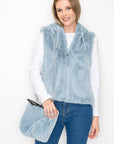 Jackie Fur Vest with Crossbody Fur Bag