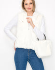 Jackie Fur Vest with Crossbody Fur Bag