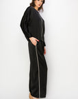 Wynne Satin Pant with Diamond Trim