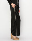 Wynne Satin Pant with Diamond Trim