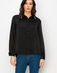 Wileene Satin Shirt with Diamond Trim