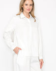 Wileene Satin Shirt with Diamond Trim