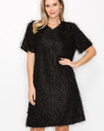 Winna Sparkling Feathered Eyelash Dress