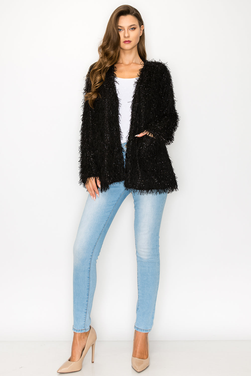 Wemma Sparkling Feathered Eyelash Jacket