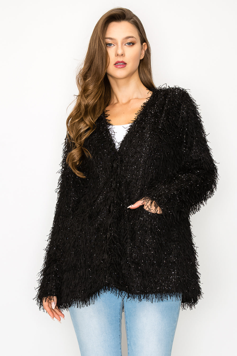 Wemma Sparkling Feathered Eyelash Jacket