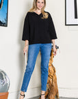 JOH |Kourtney Stretch Crepe Knit Top