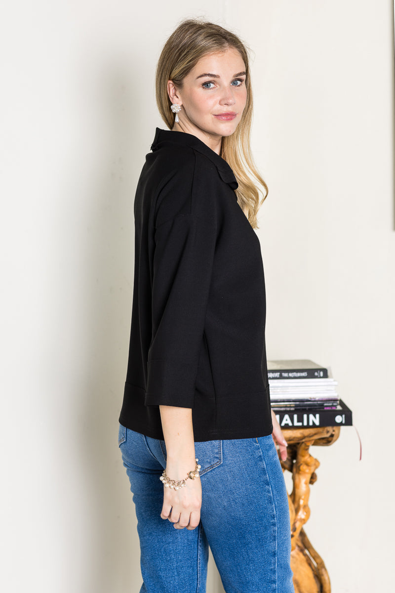 JOH |Kourtney Stretch Crepe Knit Top