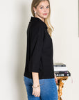 JOH |Kourtney Stretch Crepe Knit Top
