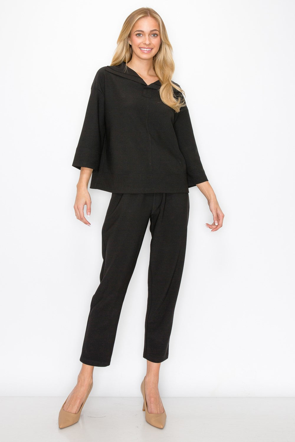 JOH |Kourtney Stretch Crepe Knit Top