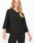 JOH |Kourtney Stretch Crepe Knit Top