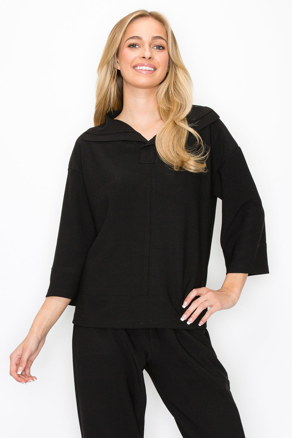 JOH |Kourtney Stretch Crepe Knit Top