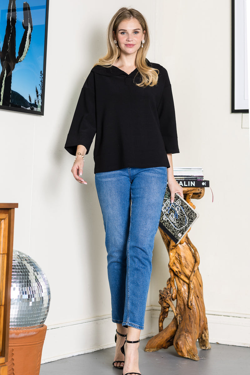 JOH |Kourtney Stretch Crepe Knit Top