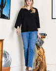 JOH |Kourtney Stretch Crepe Knit Top